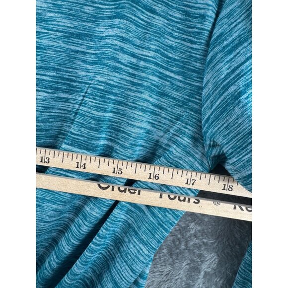 Xersion Womens Quick-Dri Blue Heathered Twist Front Long Sleeve Top L - Picture 6 of 9